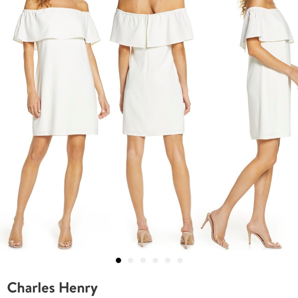 Charles Henry white off the shoulder dress - Size Small. Worn one time
